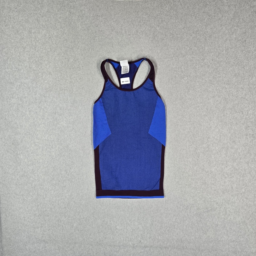 PINK Victoria's Secret Women Tank Top M Blue Striped Racerback Scoop Neck